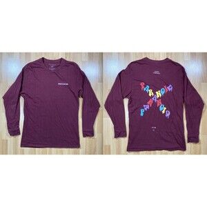PacSun "Paranoid" Long Sleeve Graphic Tee (Men’s Size L) • Maroon Shirt • EUC